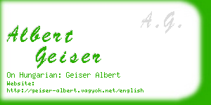albert geiser business card